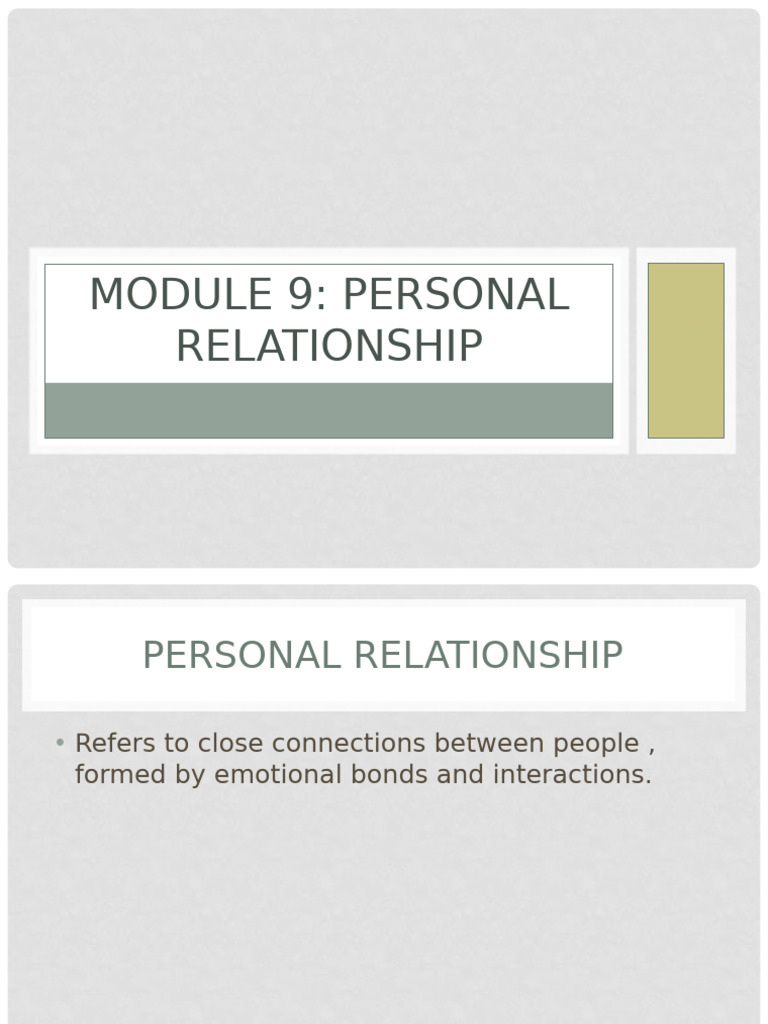 Understanding Personal Relationships | PDF | Interpersonal Attraction ...