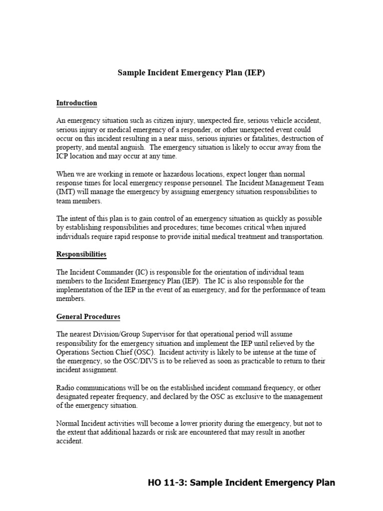 Incident Emergency Plan Overview | PDF | Emergency | Emergency Management