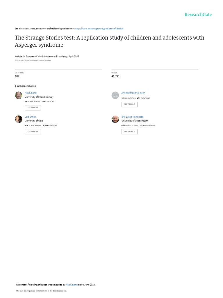 The Strange Stories Test - A Replication Study of Children and ...
