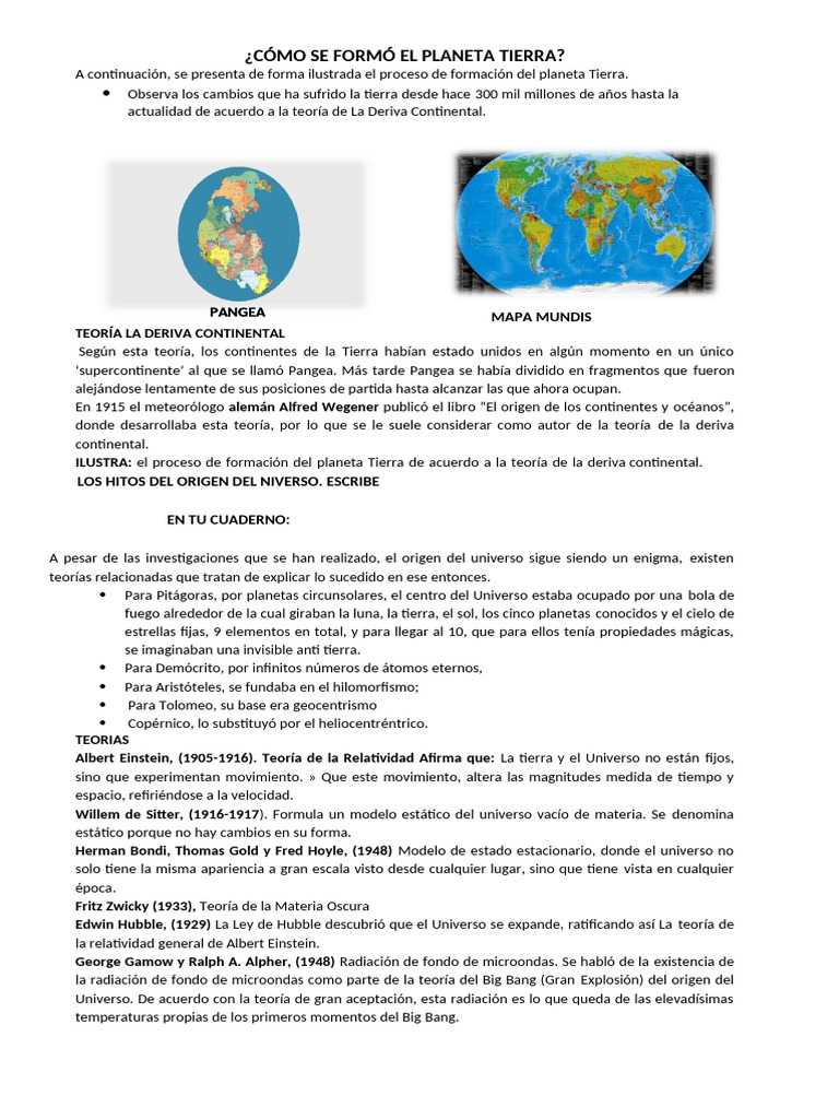 Formación de la Tierra y el Universo | PDF | Universo | Big Bang