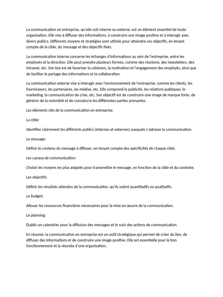 Stratégies de communication en entreprise | PDF