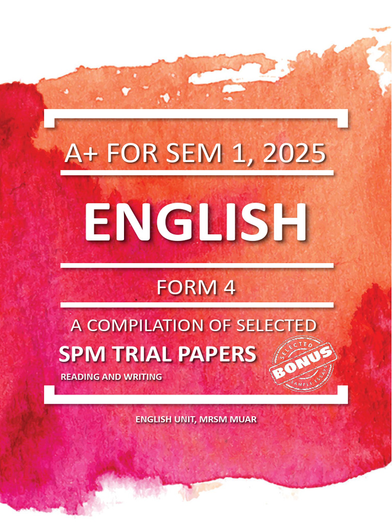 SPM 2025 English Trial Papers Compilation | PDF