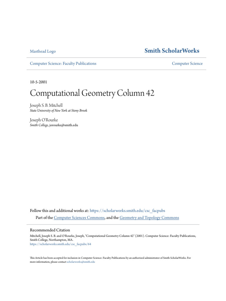 Open Problems in Computational Geometry | PDF | Time Complexity | Geometry