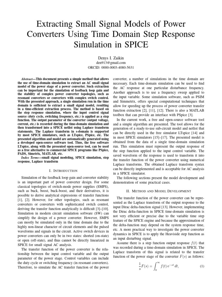 Small Signal Model Extraction for Power Converters | PDF | Spice ...