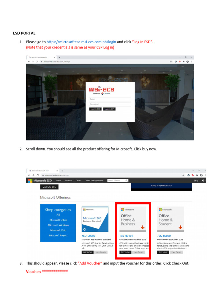 ESD Portal Login Instructions | PDF