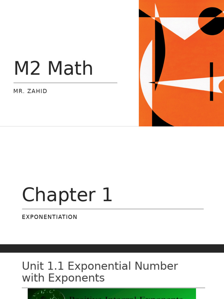 M2 Math Chapter 1: Exponentiation | PDF