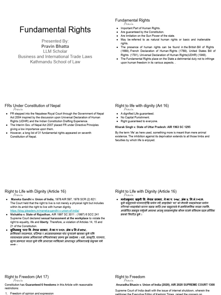 Fundamental Rights | PDF