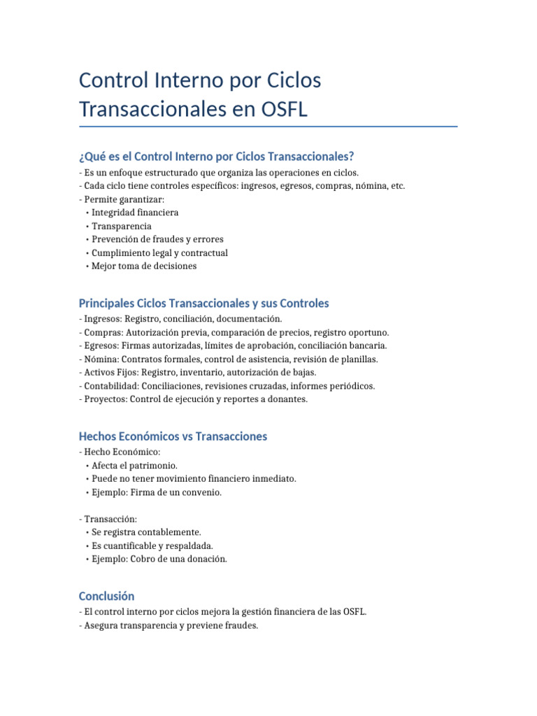 Control Interno OSFL | PDF