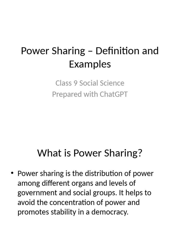 Power Sharing: Definition and Importance | PDF