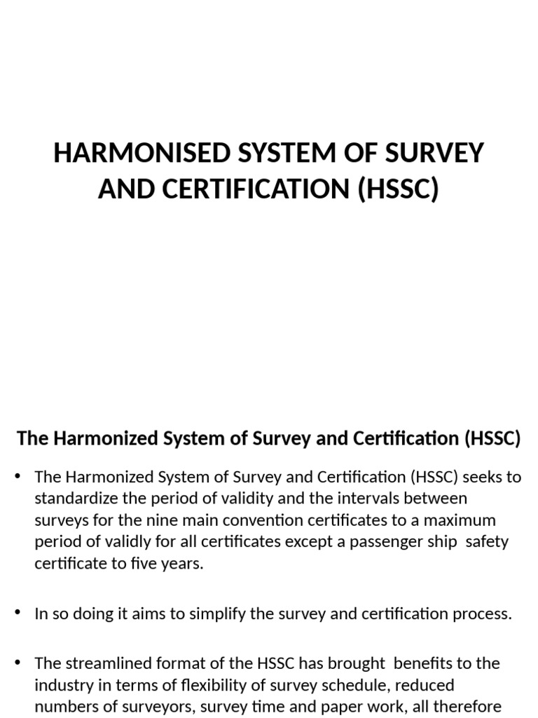HSSC Overview for Ship Certification | PDF | Ships | Cargo