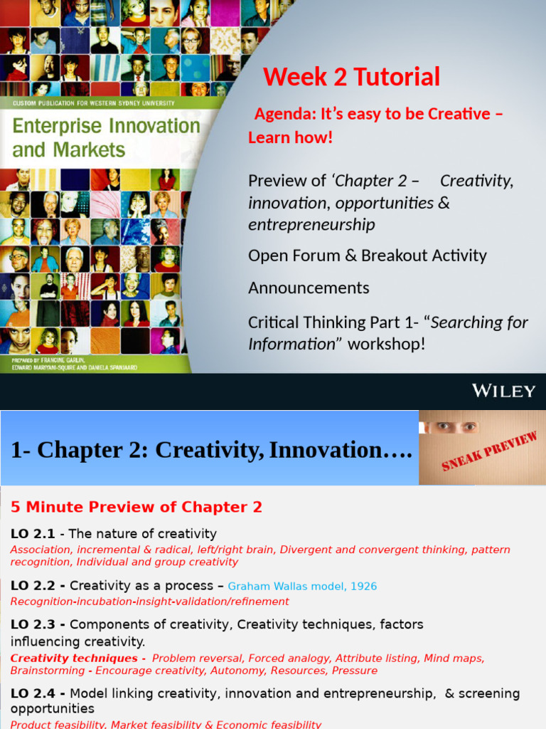 Tutorial Agenda - Week 2 | PDF | Creativity | Brainstorming