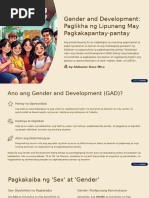 Gender and Development Presentation Tagalog | PDF