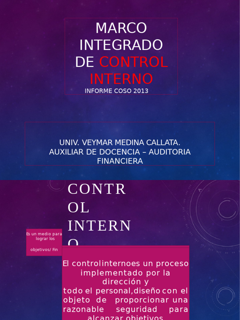 Control Interno y Auditoría COSO 2013 | PDF | Evaluación de riesgos ...