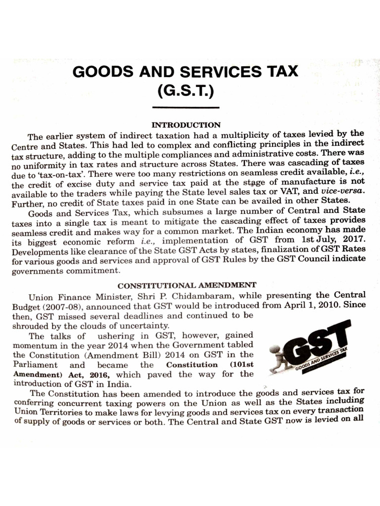 UG-GST-Unit I | PDF