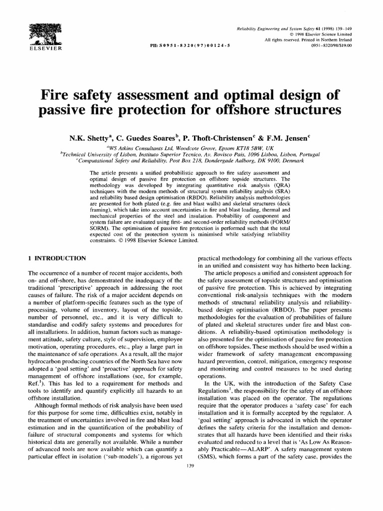 Fire Safety Assessment and Optimal Design of Passive Fire Protection ...