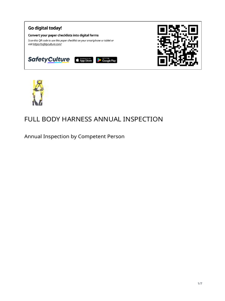 Full Body Harness Annual Inspection | PDF