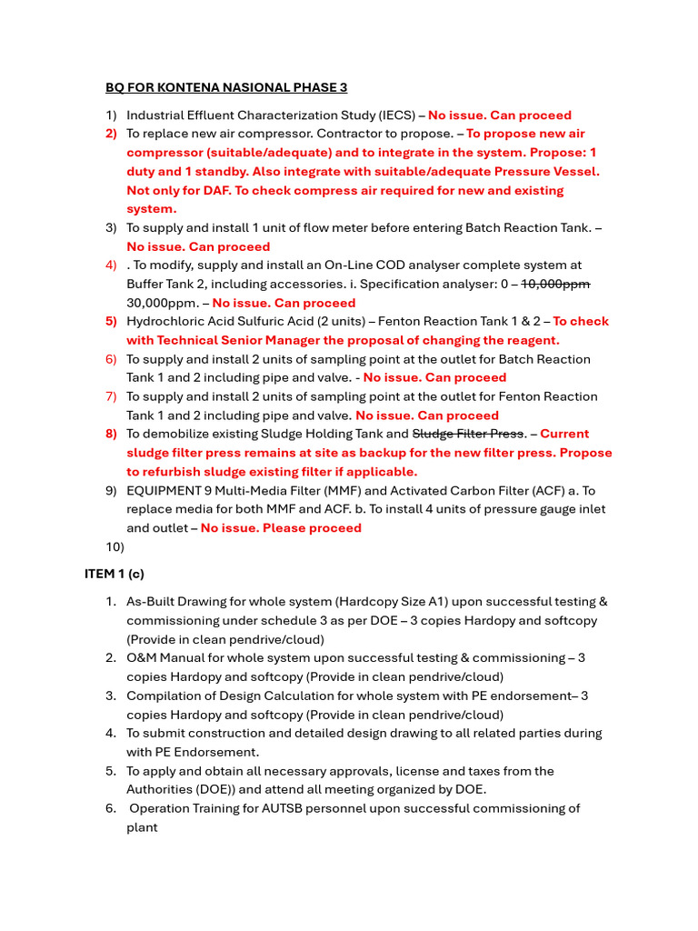 BQ Phase 3 Equipment Installation Plan | PDF