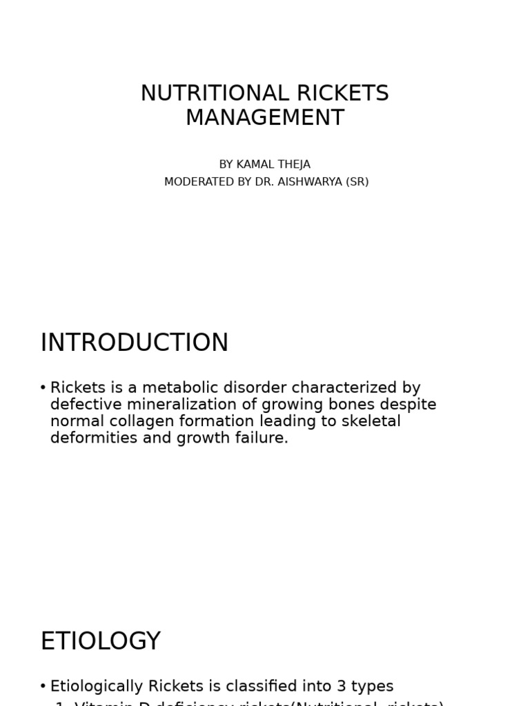 Nutritional Rickets in Children | PDF | Vitamin D | Diseases And Disorders