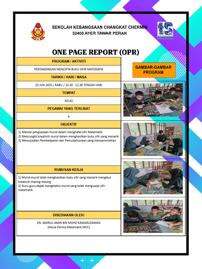 Pertandingan Mencipta Buku Sifir Matematik 25 Jun 2025 - Rabu - 10.30 ...