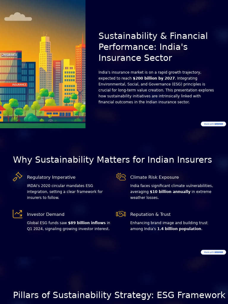 Sustainability and Financial Performance Indias Insurance Sector | PDF ...