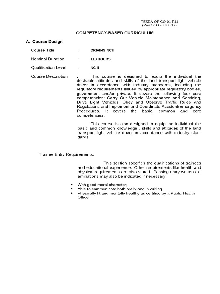 CBC Driving NCII | PDF | Communication | Methodology