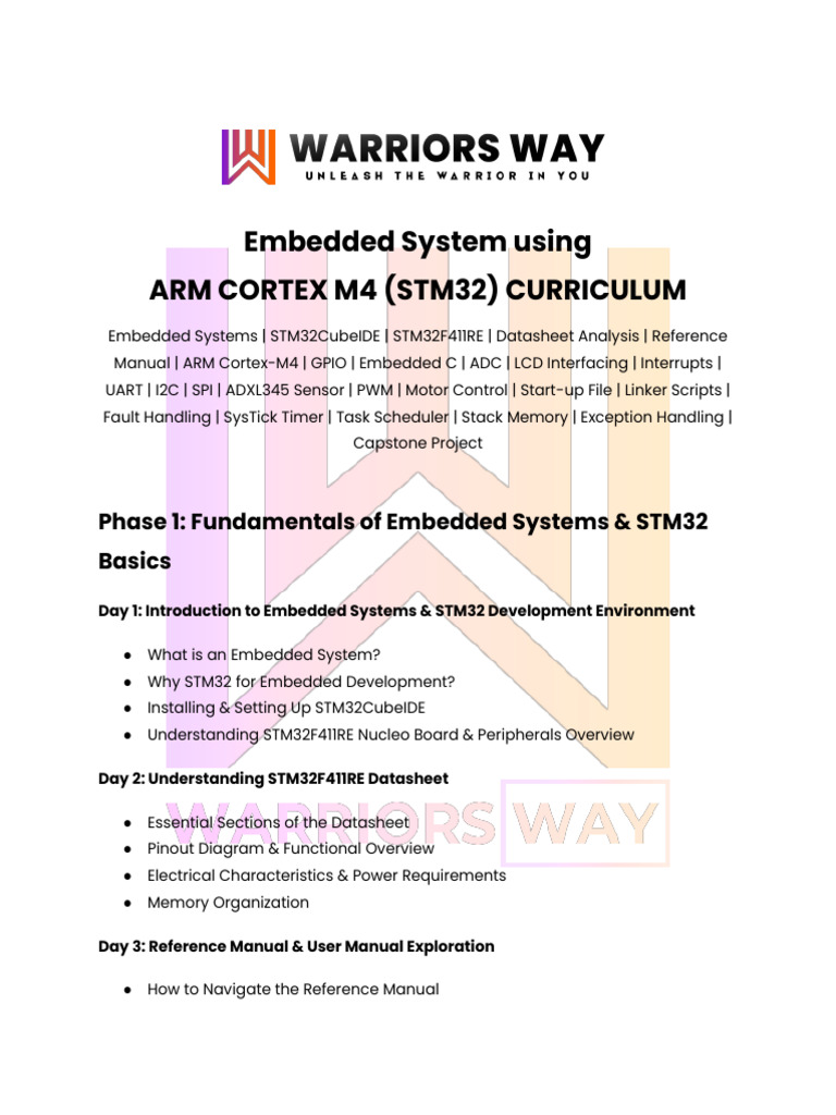 ARM Cortex-M4 Embedded Systems Course | PDF | Embedded System ...