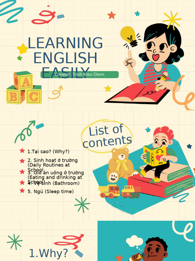 Yellow and Blue Illustrative Why Learn English Presentation | PDF