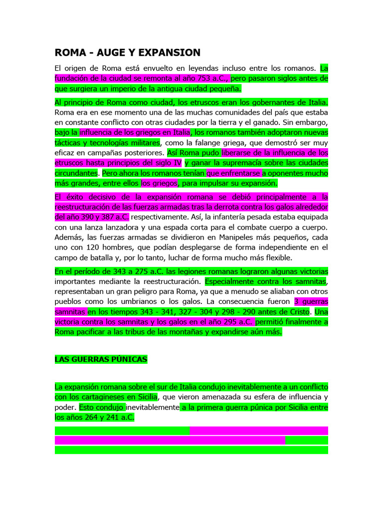 Auge y expansión de Roma | PDF | imperio Romano | Augusto