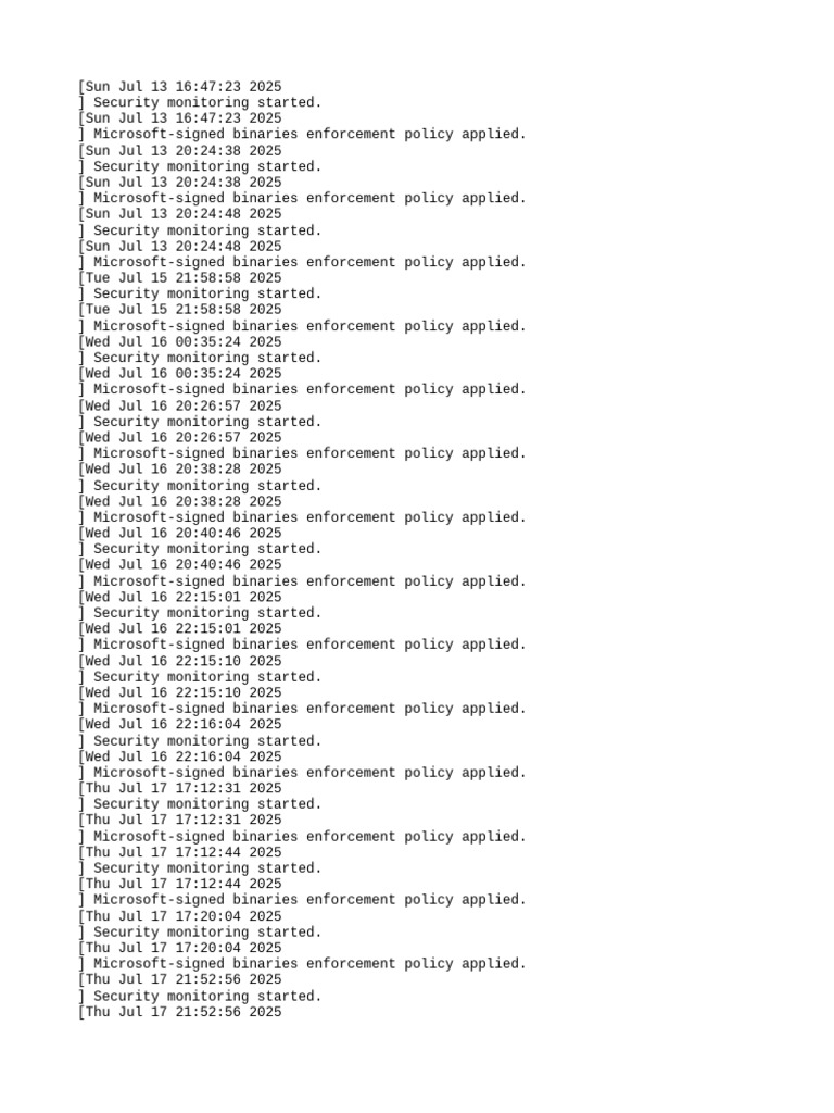 Security Monitoring Log Summary | PDF