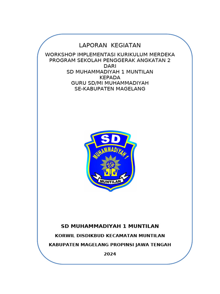 Workshop Kurikulum Merdeka SD Muhammadiyah | PDF