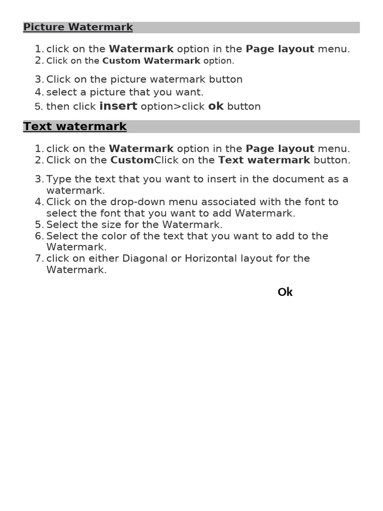 Adding Watermarks in Word Documents | PDF
