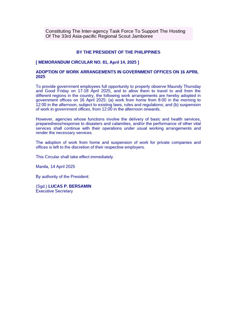 Constituting The Inter Agency Task Force | PDF