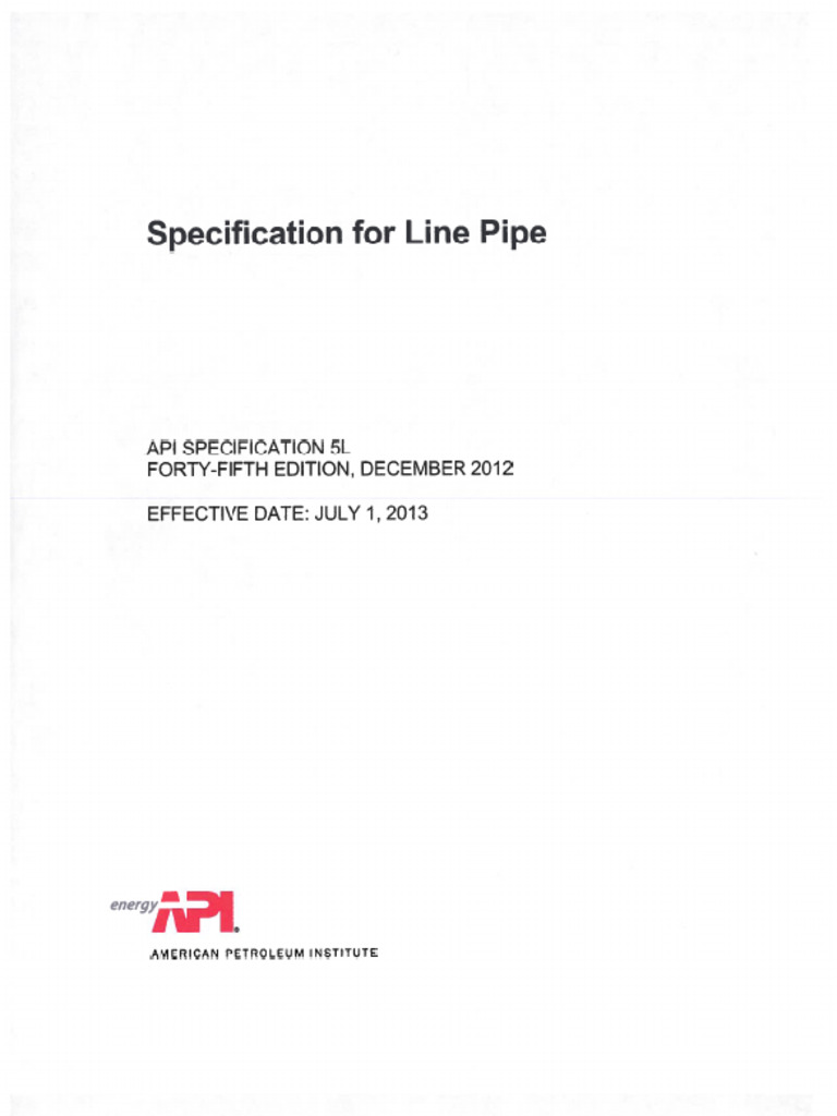 API 5L 45th Edition (2013) | PDF