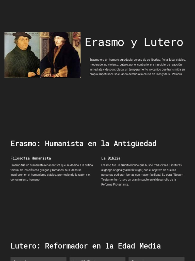 Erasmo y Lutero Un Viaje A Traves de La Historia | PDF | protestantismo