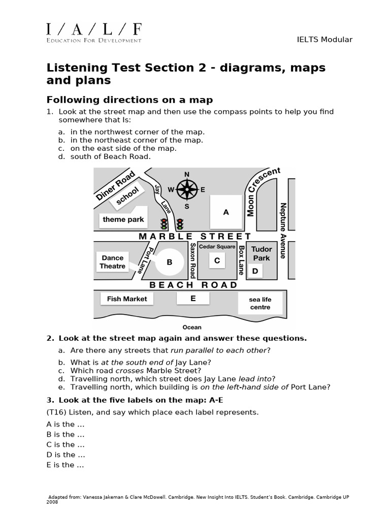 IELTS Listening: Map and Directions Practice | PDF | International ...
