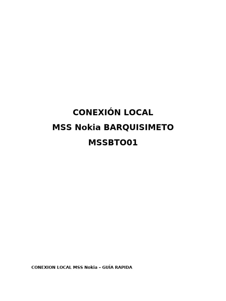 Guía de Conexión MSS Nokia | PDF | Terminal de computadora ...