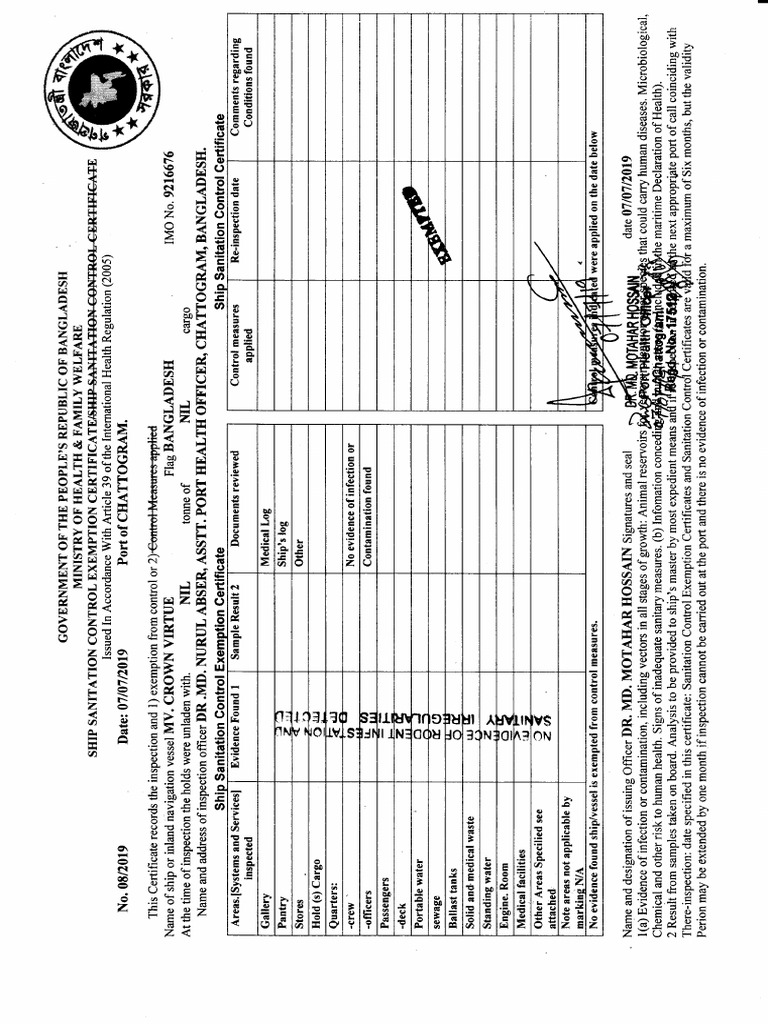 Sanitation Exemption | PDF