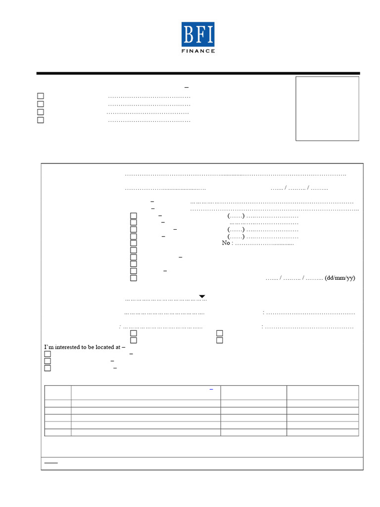 Formulir Lamaran Kerja F-107 BFI Finance | PDF