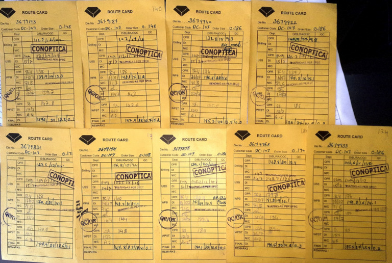 Route Card Overview and Specifications | PDF