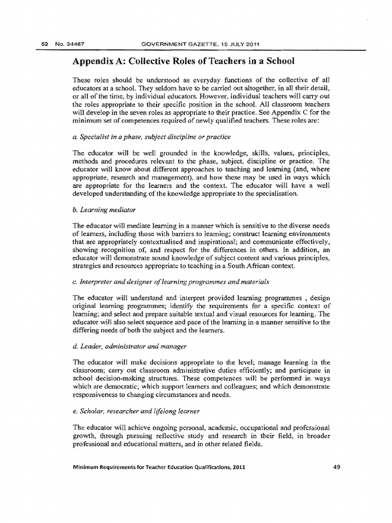 Minimum Competencies for New Teachers | PDF | Teachers | Learning