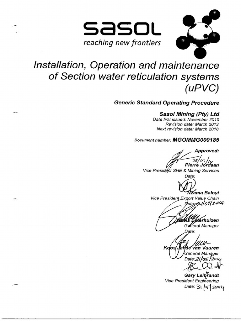 Installation, Operation and Maintenance of Section Water Reticulation ...