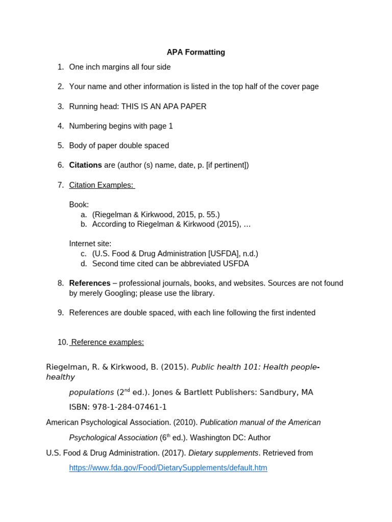 APA Formatting Guidelines for Papers | PDF