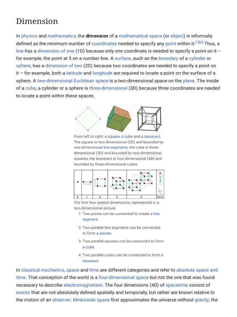 Understanding Mathematical Dimensions | PDF | Dimension | Manifold