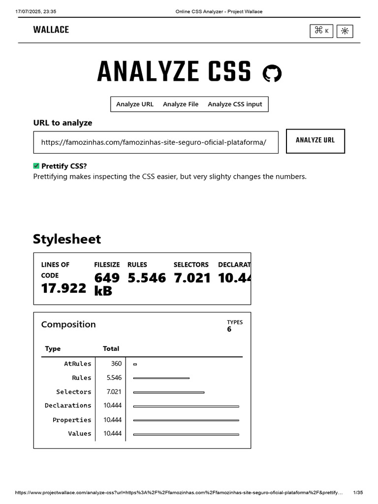 Project Wallace CSS Analysis Tool | PDF | Web Design | Computer File ...