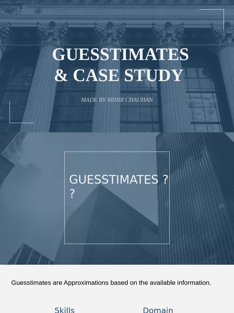 Guesstimates and Case Study Techniques | PDF | Transport