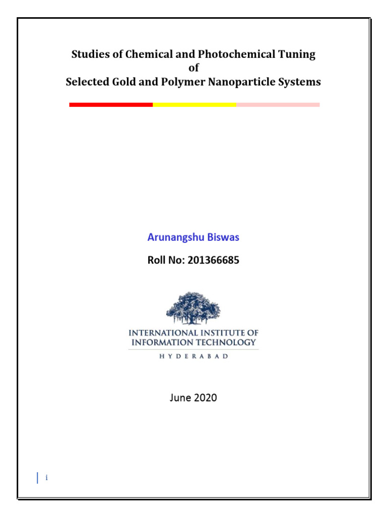 Gold and Polymer Nanoparticle Tuning | PDF | Nanoparticle | Nanomaterials