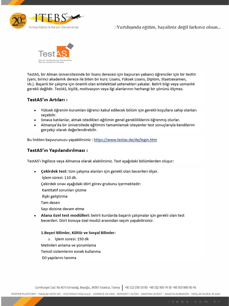 TestAS Sınavı Güncel 2025 | PDF