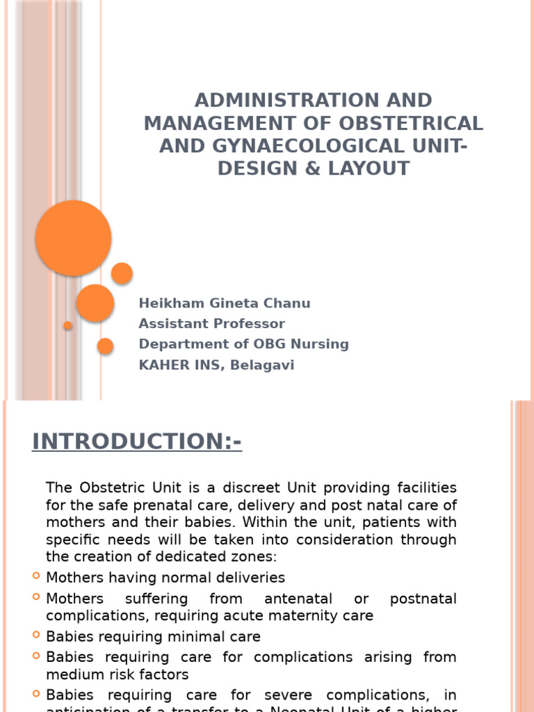 Obstetrics and Gynaecology Unit Design | PDF | Childbirth | Postpartum ...
