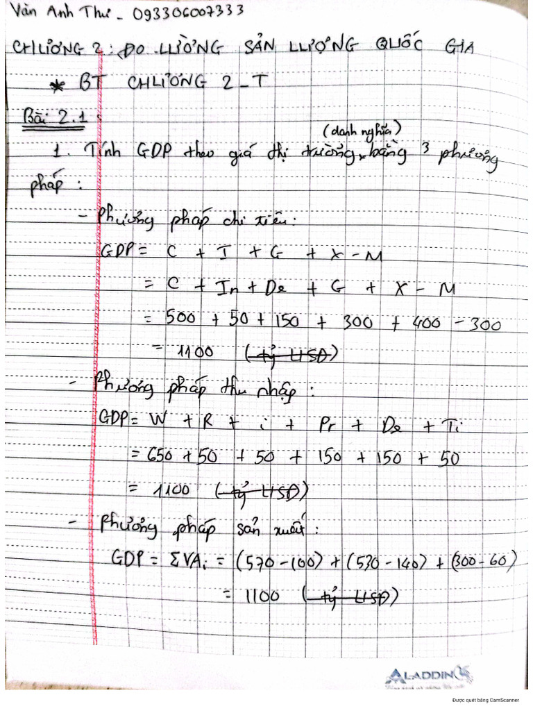 BT Chương 2 - T | PDF