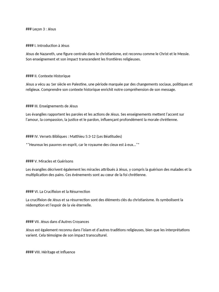 Vie et enseignements de Jésus Christ | PDF